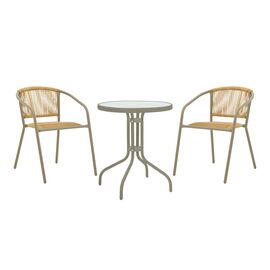 Τραπεζαρία Watson-Lindaria pakoworld σετ 3τεμ μέταλλο σαμπανιζέ-γυαλί Φ60x70εκ - ΣΕΤ ΤΡΑΠΕΖΑΡΙΕΣ στο Milonadakis.gr