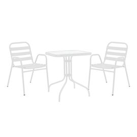 Τραπεζαρία Watson-Sussie pakoworld μέταλλο λευκό- γυαλί 70x70x70εκ - ΣΕΤ ΤΡΑΠΕΖΑΡΙΕΣ στο Milonadakis.gr