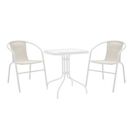 Τραπεζαρία Watson-Obbi pakoworld μέταλλο λευκό- γυαλί 70x70x70εκ - ΣΕΤ ΤΡΑΠΕΖΑΡΙΕΣ στο Milonadakis.gr