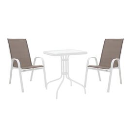 Τραπεζαρία Watson-Calan pakoworld μέταλλο λευκό- γυαλί 70x70x70εκ - ΣΕΤ ΤΡΑΠΕΖΑΡΙΕΣ στο Milonadakis.gr