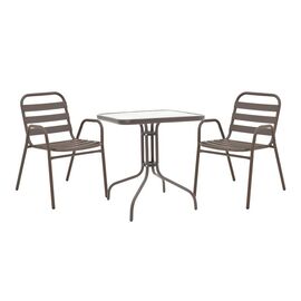 Τραπεζαρία Watson-Sussie pakoworld μέταλλο καφέ-γυαλί 70x70x70εκ - ΣΕΤ ΤΡΑΠΕΖΑΡΙΕΣ στο Milonadakis.gr