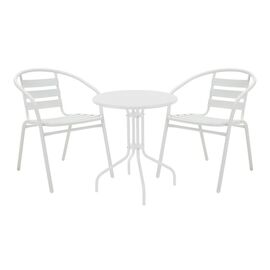 Τραπεζαρία Vergo-Tade pakoworld σετ 3τεμ λευκό μέταλλο Φ60x70εκ - ΣΕΤ ΤΡΑΠΕΖΑΡΙΕΣ στο Milonadakis.gr