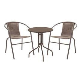 Τραπεζαρία Vergo-Obbi pakoworld καφέ μέταλλο Φ60x70εκ - ΣΕΤ ΤΡΑΠΕΖΑΡΙΕΣ στο Milonadakis.gr