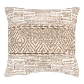 Μαξιλάρι Mitto Inart γιούτα-βαμβάκι σε μπεζ-λευκό απόχρωση  45x45x2εκ - ΑΝΤΙΚΕΙΜΕΝΑ στο Milonadakis.gr