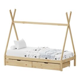 Παιδικό κρεβάτι Lalitto τ.Montessori με 2 συρτάρια τ.Montessori  pakoworld ξύλο πεύκου σε φυσική απόχρωση 90x190εκ - ΠΑΙΔΙΚΟ ΔΩΜΑΤΙΟ στο Milonadakis.gr