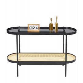 ΚΟΝΣΟΛΑ SEITZ HM18032 ΓΥΑΛΙ TOP-ΜΕΤΑΛΛΟ-RATTAN ΣΕ ΦΥΣΙΚΟ 120x38x76Υεκ. - ΜΠΟΥΦΕΔΕΣ-ΚΟΝΣΟΛΕΣ στο Milonadakis.gr