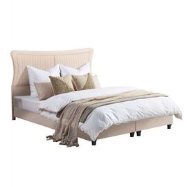 ΚΡEΒΑΤΙ ΔΙΠΛΟ NESTOR HM715 ΜΠΕΖ ΒΕΛΟΥΔΟ ΓΙΑ ΣΤΡΩΜΑ 160x200εκ. - ΚΡΕΒΑΤΙΑ στο Milonadakis.gr