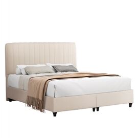 ΚΡEΒΑΤΙ ΔΙΠΛΟ LUTHER HM717 ΜΠΕΖ ΥΦΑΣΜΑ ΓΙΑ ΣΤΡΩΜΑ 160x200εκ. - ΚΡΕΒΑΤΙΑ στο Milonadakis.gr