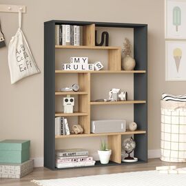 Βιβλιοθήκη Decora pakoworld σε φυσική-ανθρακί απόχρωση 90x22x123.6εκ - ΒΙΒΛΙΟΘΗΚΕΣ στο Milonadakis.gr