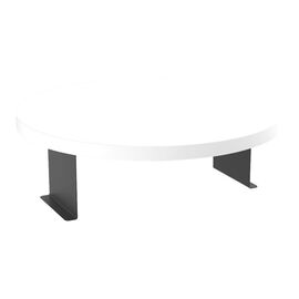 Βοηθητικό τραπεζάκι Linea pakoworld σε λευκή απόχρωση με μαύρα μεταλλικά πόδια Φ35,5x5εκ - ΒΟΗΘΗΤΙΚΑ ΤΡΑΠΕΖΑΚΙΑ στο Milonadakis.gr