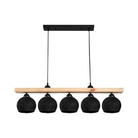 Φωτιστικό οροφής πεντάφωτο Salote pakoworld Ε27 σε καφέ-μαύρη απόχρωση 100x18x24εκ - ΦΩΤΙΣΤΙΚΑ ΟΡΟΦΗΣ στο Milonadakis.gr