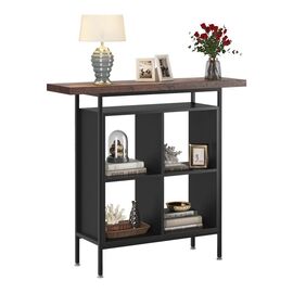 Τραπέζι μπαρ Stolik pakoworld σε καρυδί-μαύρη απόχρωση 100x35x110εκ - ΤΡΑΠΕΖΙΑ ΚΟΥΖΙΝΑΣ στο Milonadakis.gr