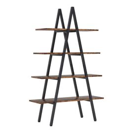 Βιβλιοθήκη Naroki pakoworld μέταλλο μαύρο με καρυδί απόχρωση 90x30x155εκ - ΒΙΒΛΙΟΘΗΚΕΣ στο Milonadakis.gr