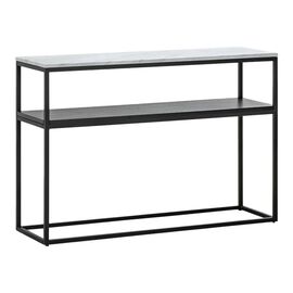 Κονσόλα Castel I pakoworld σε λευκή όψη μαρμάρου - μαύρο μέταλλο 120x35x80εκ - ΣΥΡΤΑΡΙΕΡΕΣ - ΤΟΥΑΛΕΤΕΣ στο Milonadakis.gr