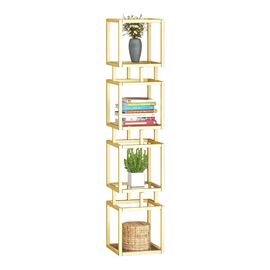 Ραφιέρα μεταλλική επιδαπέδια Kubo pakoworld σε χρυσή απόχρωση 30x30x150εκ - ΟΡΓΑΝΩΣΗ ΣΠΙΤΙΟΥ στο Milonadakis.gr