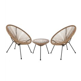 ΣΕΤ ΕΞΩΤ.ΧΩΡΟΥ 3ΤΜΧ ACAPULCO HM21111 ΤΡΑΠΕΖΙ & 2 ΠΟΛΥΘΡΟΝΕΣ ΣΕ ΜΑΥΡΟ-ΜΠΕΖ - ΣΕΤ ΤΡΑΠΕΖΑΡΙΕΣ στο Milonadakis.gr