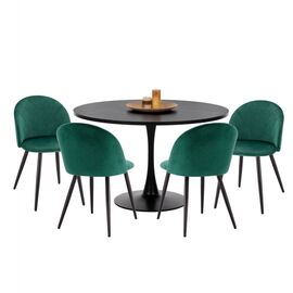 ΣΕΤ ΤΡΑΠΕΖΑΡΙΑΣ 5ΤΜΧ ROLLO HM21113 ΤΡΑΠΕΖΙ ΣΤΡΟΓΓΥΛΟ- 4 ΚΑΡΕΚΛΕΣ ΒΕΛΟΥΔΟ ΚΥΠΑΡΙΣΣΙ - ΤΡΑΠΕΖΑΡΙΕΣ στο Milonadakis.gr