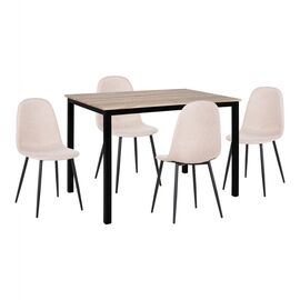 ΣΕΤ ΤΡΑΠΕΖΑΡΙΑΣ 5ΤΜΧ PANYA HM21114 ΤΡΑΠΕΖΙ & 4 ΚΑΡΕΚΛΕΣ ΥΦΑΣΜΑ ΜΠΕΖ - ΤΡΑΠΕΖΑΡΙΕΣ στο Milonadakis.gr