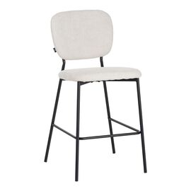 Σκαμπό μπαρ Cathair pakoworld μπουκλέ ύφασμα σε μπεζ απόχρωση με μαύρα μεταλλικά πόδια 48x54x100εκ - ΣΚΑΜΠΟ ΜΠΑΡ στο Milonadakis.gr