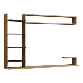 Σύνθετο σαλονιού επιτοίχιο Dilan pakoworld σε oak-ανθρακί απόχρωση 180x29,60x121,80εκ - ΣΥΝΘΕΣΕΙΣ ΣΑΛΟΝΙΟΥ στο Milonadakis.gr