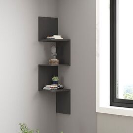 Ραφιέρα γωνιακή τοίχου Insta pakoworld σε ανθρακί απόχρωση 25x25x105,5εκ - ΡΑΦΙΑ ΤΟΙΧΟΥ στο Milonadakis.gr