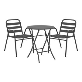 Τραπεζαρία Albero-Sussie pakoworld 3τεμ πτυσσόμενο μέταλλο σε ανθρακί απόχρωση Φ60x70εκ - ΣΕΤ ΤΡΑΠΕΖΑΡΙΕΣ στο Milonadakis.gr