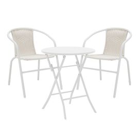 Τραπεζαρία Albero-Obbi pakoworld 3τεμ μέταλλο σε λευκή απόχρωση Φ60x70εκ - ΣΕΤ ΤΡΑΠΕΖΑΡΙΕΣ στο Milonadakis.gr