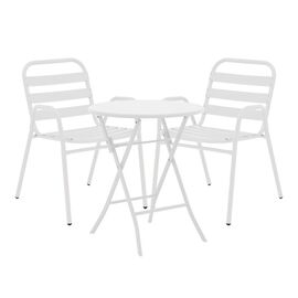 Τραπεζαρία Albero-Sussie pakoworld 3τεμ μέταλλο σε λευκή απόχρωση Φ60x70εκ - ΣΕΤ ΤΡΑΠΕΖΑΡΙΕΣ στο Milonadakis.gr