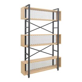 Βιβλιοθήκη Fifer pakoworld σε oak-μαύρη απόχρωση 120x28x185εκ - ΒΙΒΛΙΟΘΗΚΕΣ στο Milonadakis.gr