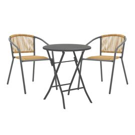 Τραπεζαρία Albero-Lindaria pakoworld πτυσσόμενη σετ 3τεμ μέταλλο σε ανθρακί απόχρωση - ΣΕΤ ΤΡΑΠΕΖΑΡΙΕΣ στο Milonadakis.gr