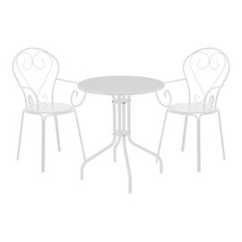 Τραπεζαρία Monasty-Vergo pakoworld σετ 3τεμ μέταλλο σε λευκή απόχρωση - ΣΕΤ ΤΡΑΠΕΖΑΡΙΕΣ στο Milonadakis.gr