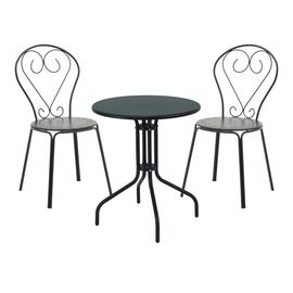 Τραπεζαρία Vergo-Chari pakoworld σετ 3τεμ μέταλλο σε μαύρη απόχρωση - ΣΕΤ ΤΡΑΠΕΖΑΡΙΕΣ στο Milonadakis.gr