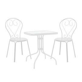 Τραπεζαρία Watson-Chari pakoworld σετ 3τεμ μέταλλο σε λευκή απόχρωση 70x70x70εκ - ΣΕΤ ΤΡΑΠΕΖΑΡΙΕΣ στο Milonadakis.gr