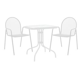 Τραπεζαρία Watson-Tarete pakoworld σετ 3τεμ μέταλλο σε λευκή απόχρωση 70x70x70εκ - ΣΕΤ ΤΡΑΠΕΖΑΡΙΕΣ στο Milonadakis.gr