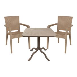 Τραπεζαρία Icoan-Halcyon pakoworld σετ 3τεμ PP σε cappuccino απόχρωση - ΣΕΤ ΤΡΑΠΕΖΑΡΙΕΣ στο Milonadakis.gr