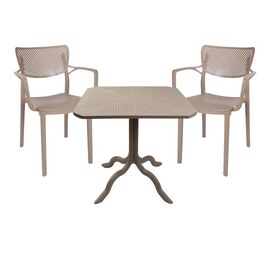 Τραπεζαρία Icon-Frontline pakoworld σετ 3τεμ PP σε cappuccino απόχρωση - ΣΕΤ ΤΡΑΠΕΖΑΡΙΕΣ στο Milonadakis.gr