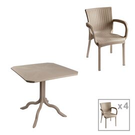 Τραπεζαρία Icon-Festive pakoworld σετ 5τεμ PP σε cappuccino απόχρωση - ΣΕΤ ΤΡΑΠΕΖΑΡΙΕΣ στο Milonadakis.gr