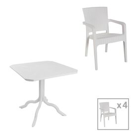 Τραπεζαρία Icon-Halcyon pakoworld σετ 5τεμ PP σε λευκή απόχρωση - ΣΕΤ ΤΡΑΠΕΖΑΡΙΕΣ στο Milonadakis.gr