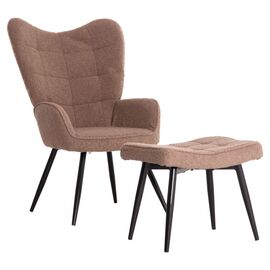 ΠΟΛΥΘΡΟΝΑ ΜΠΕΡΖΕΡΑ CRAWLEY ΜΕ ΥΠΟΠΟΔΙΟ HM8918.26 ΥΦΑΣΜΑ ΜΠΟΥΚΛΕ ΚΑΦΕ 69x73x96Yεκ. - ΚΑΡΕΚΛΕΣ - ΠΟΛΥΘΡΟΝΕΣ ΕΣ. στο Milonadakis.gr