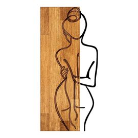 Διακοσμητικό τοίχου Kelesipo pakoworld ξύλο πεύκου σε φυσική απόχρωση με μαύρο μέταλλο 27x3x58εκ - ΔΙΑΚΟΣΜΗΤΙΚΑ ΤΟΙΧΟΥ στο Milonadakis.gr