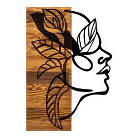 Διακοσμητικό τοίχου Redian pakoworld ξύλο πεύκου σε φυσική απόχρωση με μαύρο μέταλλο 34x3x50εκ - ΔΙΑΚΟΣΜΗΤΙΚΑ ΤΟΙΧΟΥ στο Milonadakis.gr