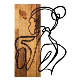 Διακοσμητικό τοίχου Womanel pakoworld ξύλο πεύκου σε φυσική απόχρωση με μαύρο μέταλλο 35x3x50εκ - ΔΙΑΚΟΣΜΗΤΙΚΑ ΤΟΙΧΟΥ στο Milonadakis.gr