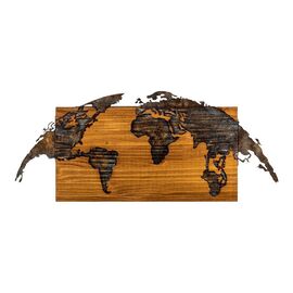 Διακοσμητικό τοίχου Mable pakoworld ξύλο πεύκου σε φυσική απόχρωση με μαύρο μέταλλο 83x3x38εκ - ΔΙΑΚΟΣΜΗΤΙΚΑ ΤΟΙΧΟΥ στο Milonadakis.gr