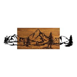 Διακοσμητικό τοίχου Nereve pakoworld ξύλο πεύκου σε φυσική απόχρωση με μαύρο μέταλλο 95x3x30εκ - ΔΙΑΚΟΣΜΗΤΙΚΑ ΤΟΙΧΟΥ στο Milonadakis.gr