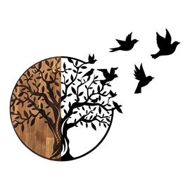 Διακοσμητικό τοίχου Benanje pakoworld ξύλο πεύκου σε φυσική απόχρωση με μαύρο μέταλλο 92x3x71εκ - ΔΙΑΚΟΣΜΗΤΙΚΑ ΤΟΙΧΟΥ στο Milonadakis.gr