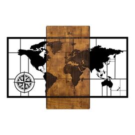 Διακοσμητικό τοίχου Merzo pakoworld ξύλο πεύκου σε φυσική απόχρωση με μαύρο μέταλλο 58x3x85εκ - ΔΙΑΚΟΣΜΗΤΙΚΑ ΤΟΙΧΟΥ στο Milonadakis.gr