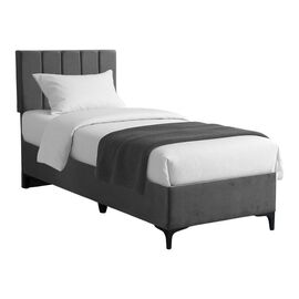 Κρεβάτι Moega pakoworld ύφασμα σε ανθρακί απόχρωση 90x200εκ - ΚΡΕΒΑΤΙΑ στο Milonadakis.gr