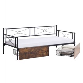 ΚΡΕΒΑΤΙ-ΚΑΝΑΠΕΣ BERNIE HM21120.01 ΜΑΥΡΟΣ ΜΕΤΑΛ. ΣΚΕΛΕΤΟΣ & ΣΥΡΤΑΡΙΑ- ΓΙΑ 190x90εκ. - ΚΡΕΒΑΤΙΑ στο Milonadakis.gr