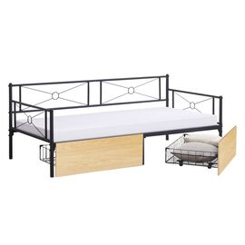 ΚΡΕΒΑΤΙ-ΚΑΝΑΠΕΣ BERNIE HM21120.02 ΜΑΥΡΟΣ ΜΕΤΑΛ.ΣΚΕΛΕΤΟΣ & SONAMA ΣΥΡΤΑΡΙΑ-190x90εκ. - ΚΡΕΒΑΤΙΑ στο Milonadakis.gr