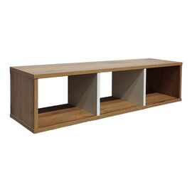 Ραφιέρα τοίχου Flevior pakoworld σε sonoma με λευκή απόχρωση 90x22x25.6εκ - ΡΑΦΙΑ ΤΟΙΧΟΥ στο Milonadakis.gr